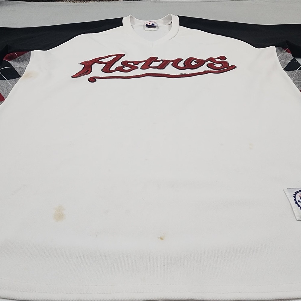 Vintage Houston Astros Majestic Jersey Mens XL White Made USA Baseball BP Shirt - Picture 7 of 11